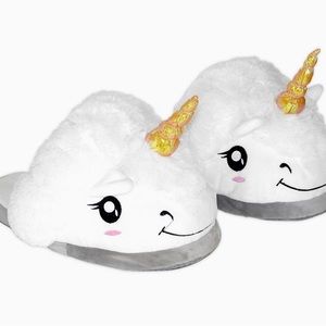 Close Up Unicorn Plush Slippers (one Pair)
